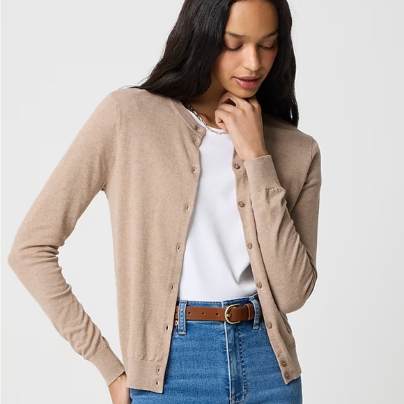 J. Crew ** Classic Cardigan in Heather Mushy Women’s Size XS Neutral Minimalist - Picture 5 of 16